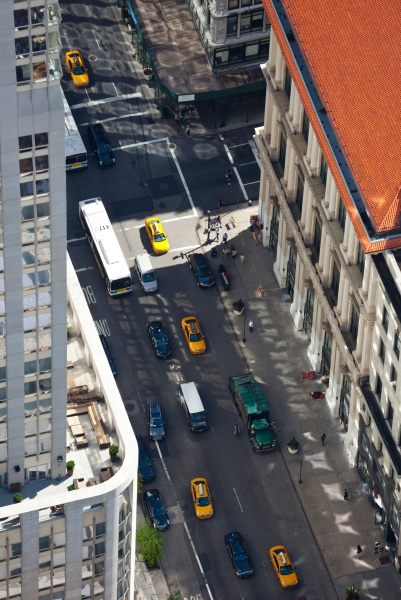 aerial view of manhattan streets