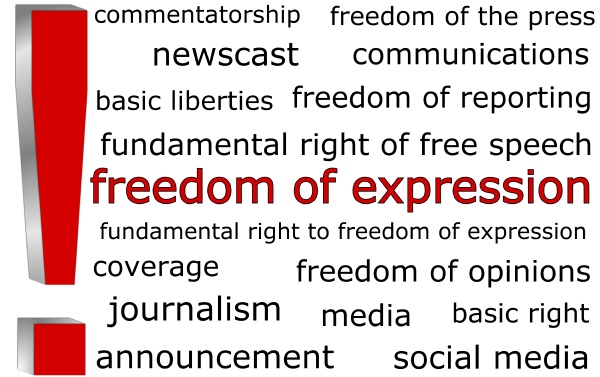 freedom of expression wordcloud illustration