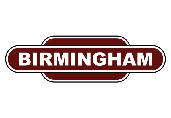 old fashioned birmingham station name sign