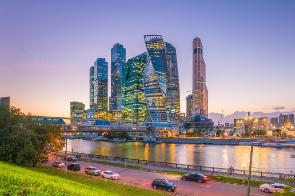 modern skyscrapers of moscow city skyline