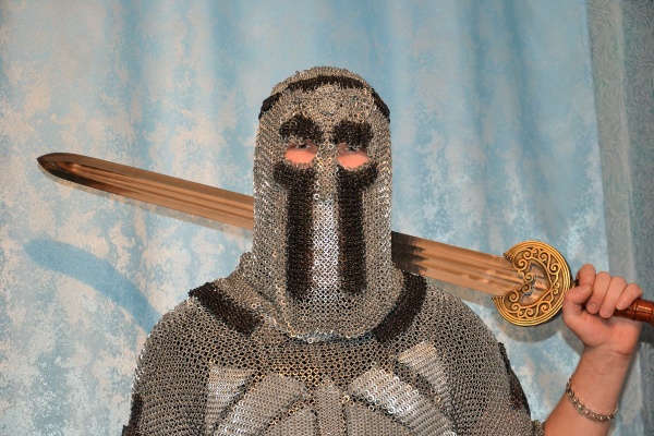 knightly chain armor and sword