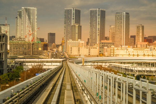 line and the tokyo skyline of