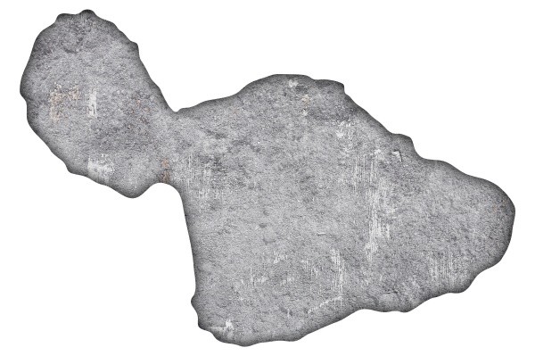 map of maui on weathered concrete