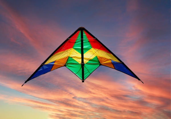 colored kite flying