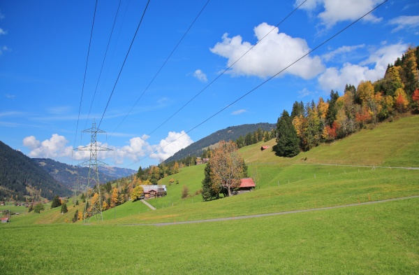 autumn landscape near gstaad swiss