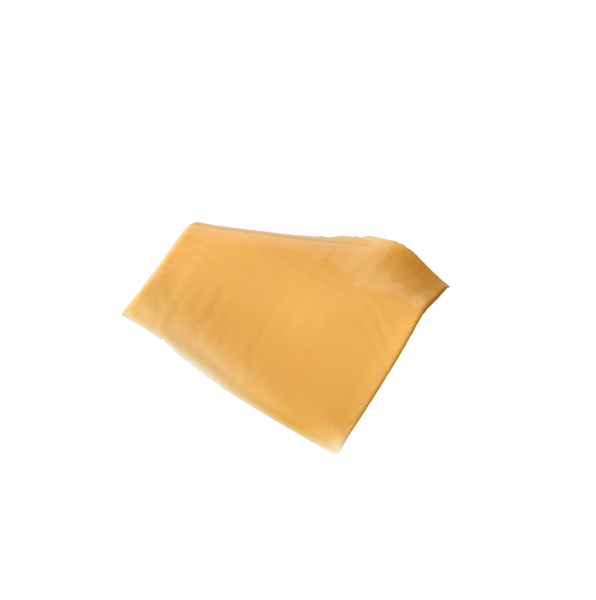 square piece of cheddar cheese isolated