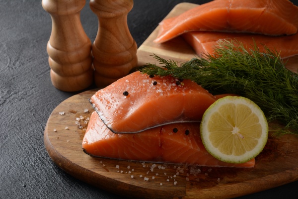 fresh raw salmon fish fillet with