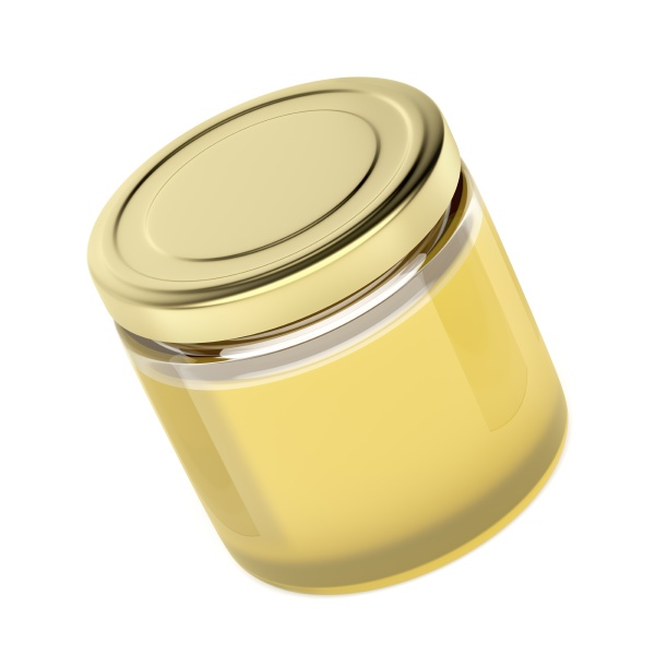 glass jar with pure honey