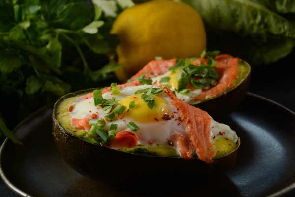 baked smoked salmon egg in