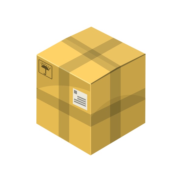 closed cardboard box icon cartoon