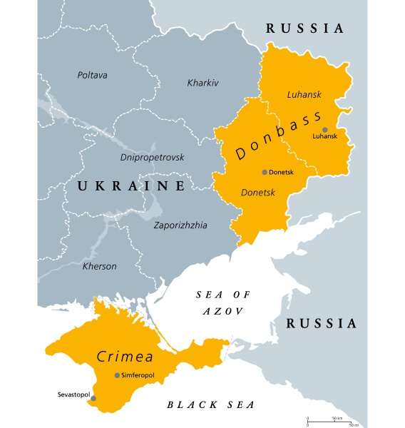 donbass and crimea disputed areas