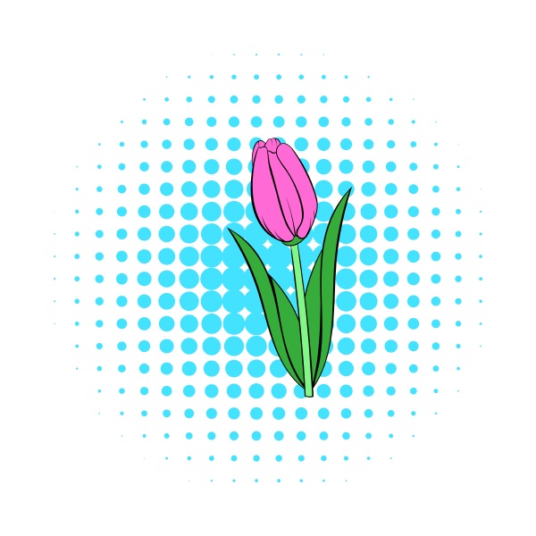 tulip icon comics style