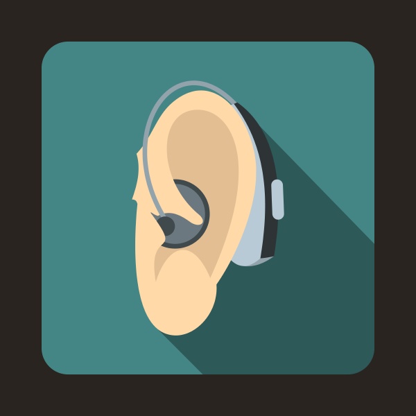 hearing aid icon flat style