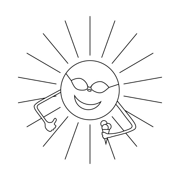 sun with ice cream icon