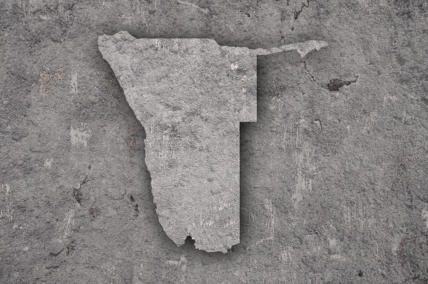 map of namibia on weathered concrete
