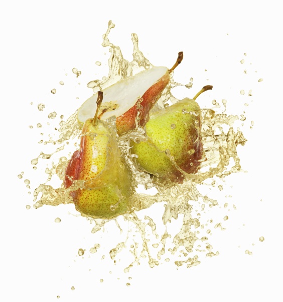 pears with a juice splash