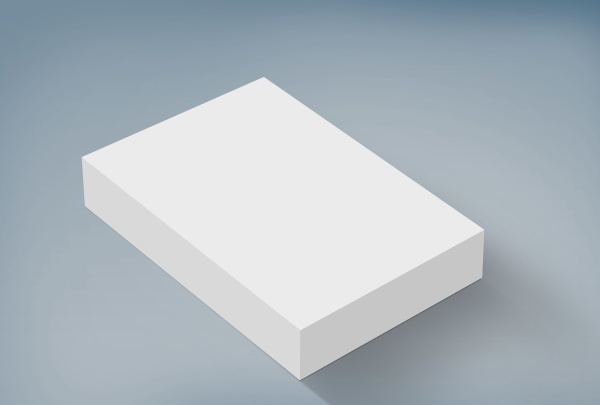3d white box on ground mock