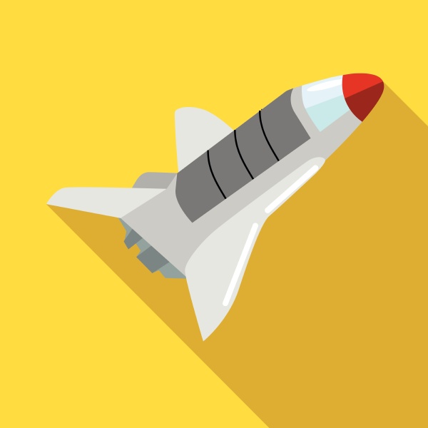 space shuttle icon in flat style