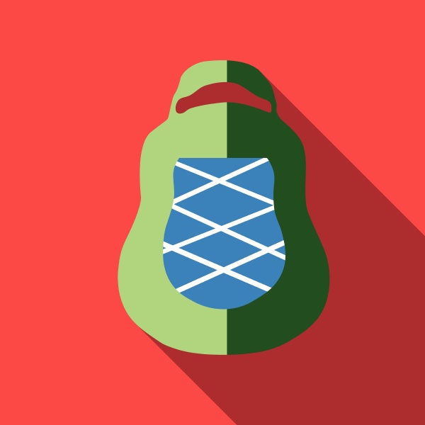 green backpack icon flat style