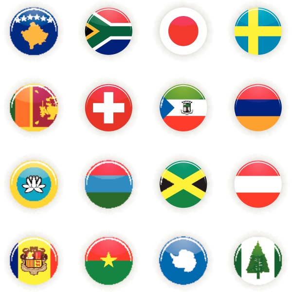 flags set of the world