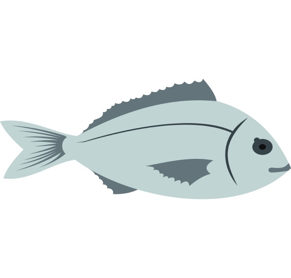 bream fish icon in flat style