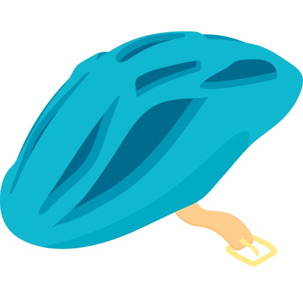 blue bicycle helmet icon cartoon