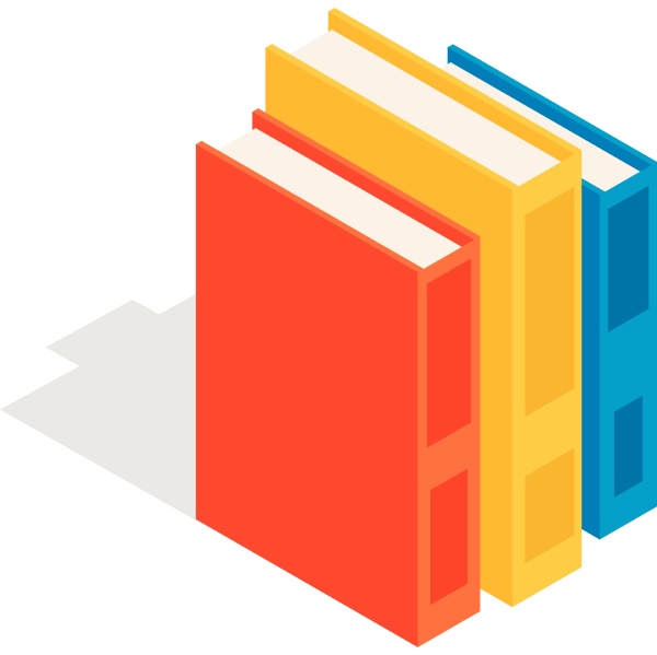 vertical stack of colorful books icon