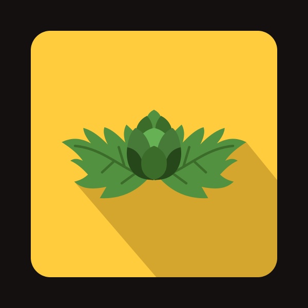 hop with leaves and cone icon