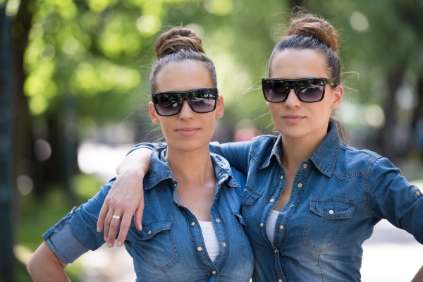 twin sister with sunglasses