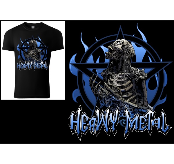 t shirt design heavy metal with