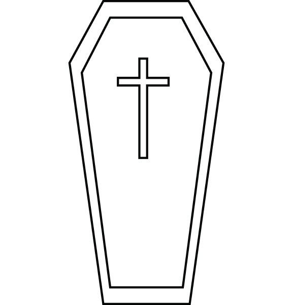 halloween coffin icon outline style