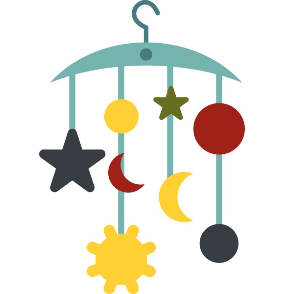 baby bed carousel icon flat