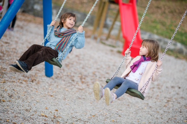 kids swing in the park
