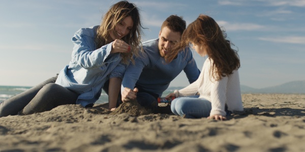 young family enjoying vecation during autumn