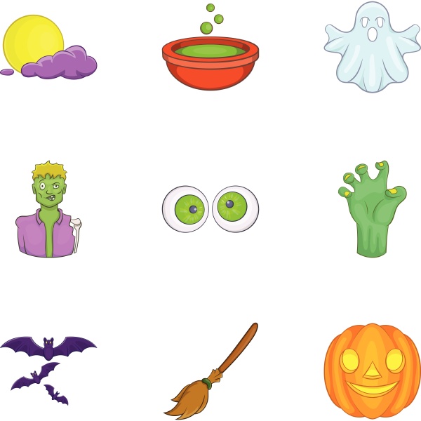 all hallows evening icons set
