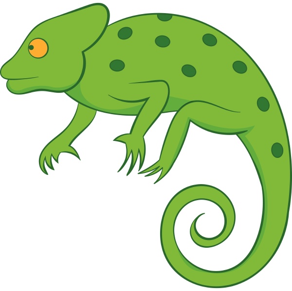 chameleon icon cartoon style