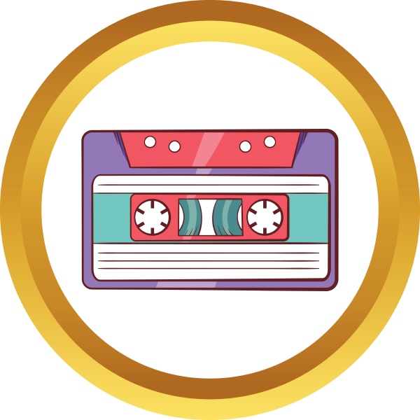 cassette tape vector icon cartoon
