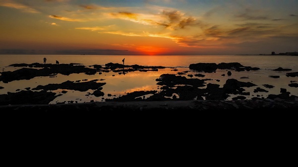 panoramic coastal sunset scene montevideo uruguay