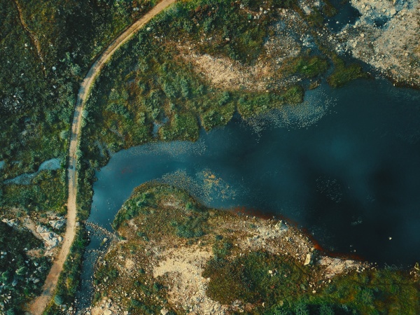 aerial view of loch cluanie near