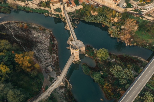 aerial view of pont de besalu