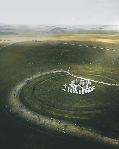 aerial view of stonehenge a