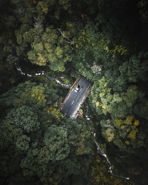 aerial view of a pick up