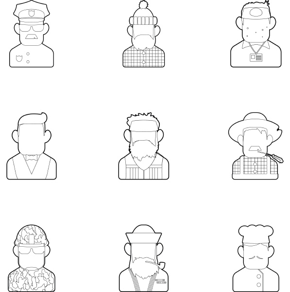 specialty icons set outline style