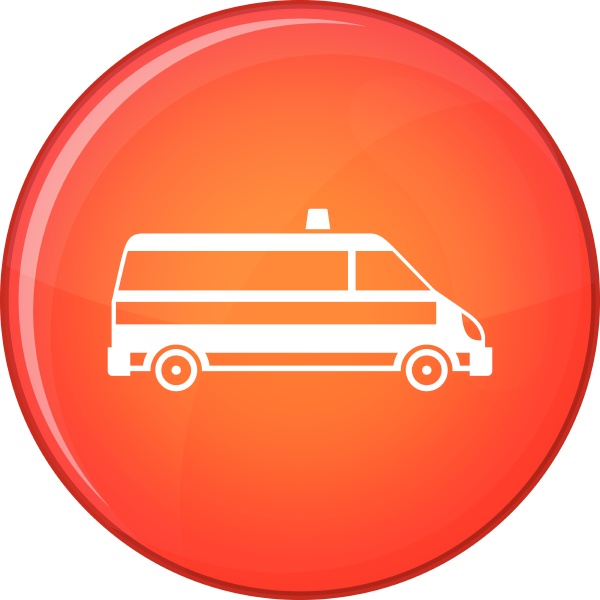 ambulance car icon flat style
