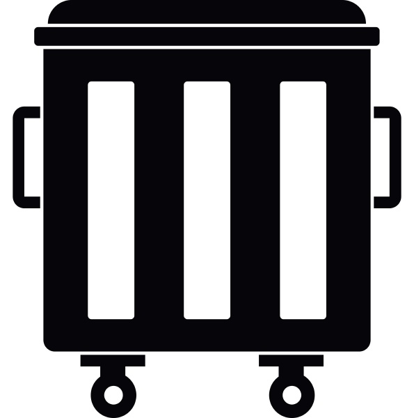 metal trashcan icon simple style