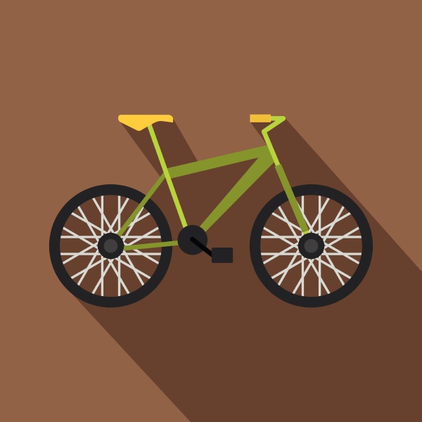 green bike icon flat style