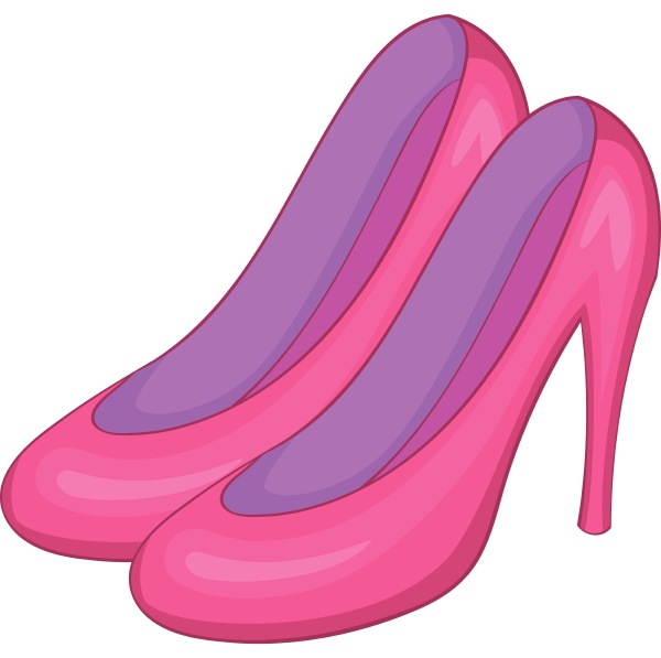 pink shoes icon cartoon style
