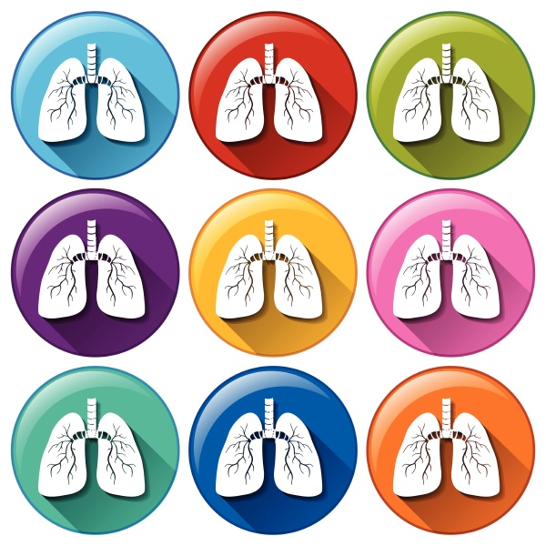buttons with lung organ