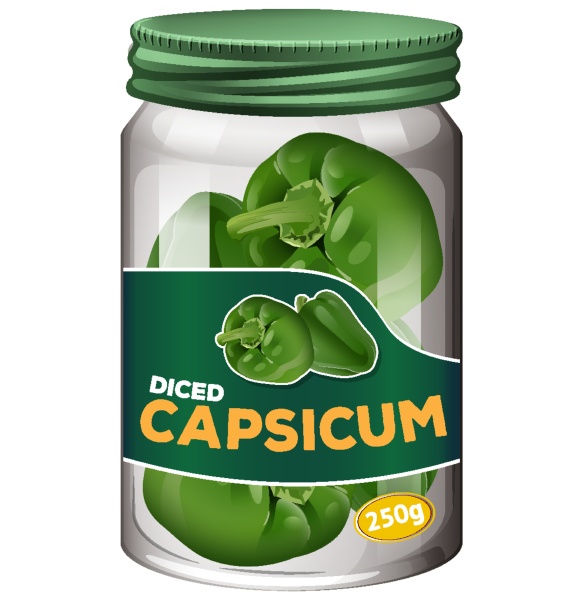 capsicum preserve in glass jar