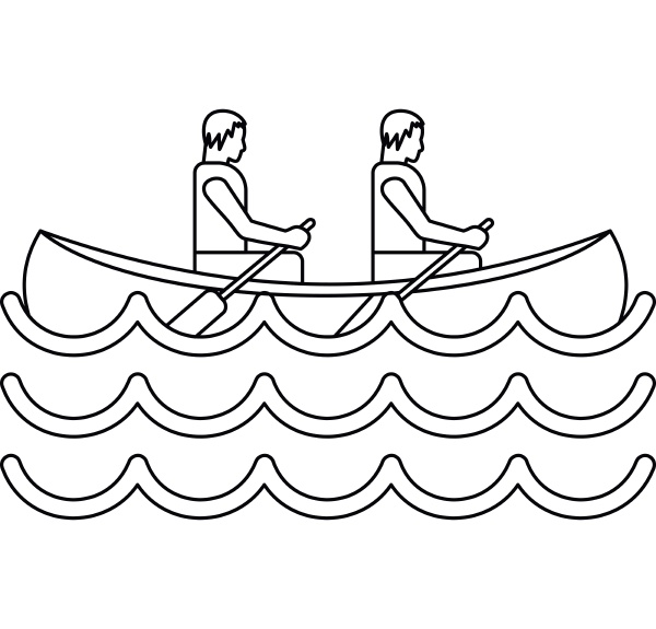 canoe kayak with two persons icon